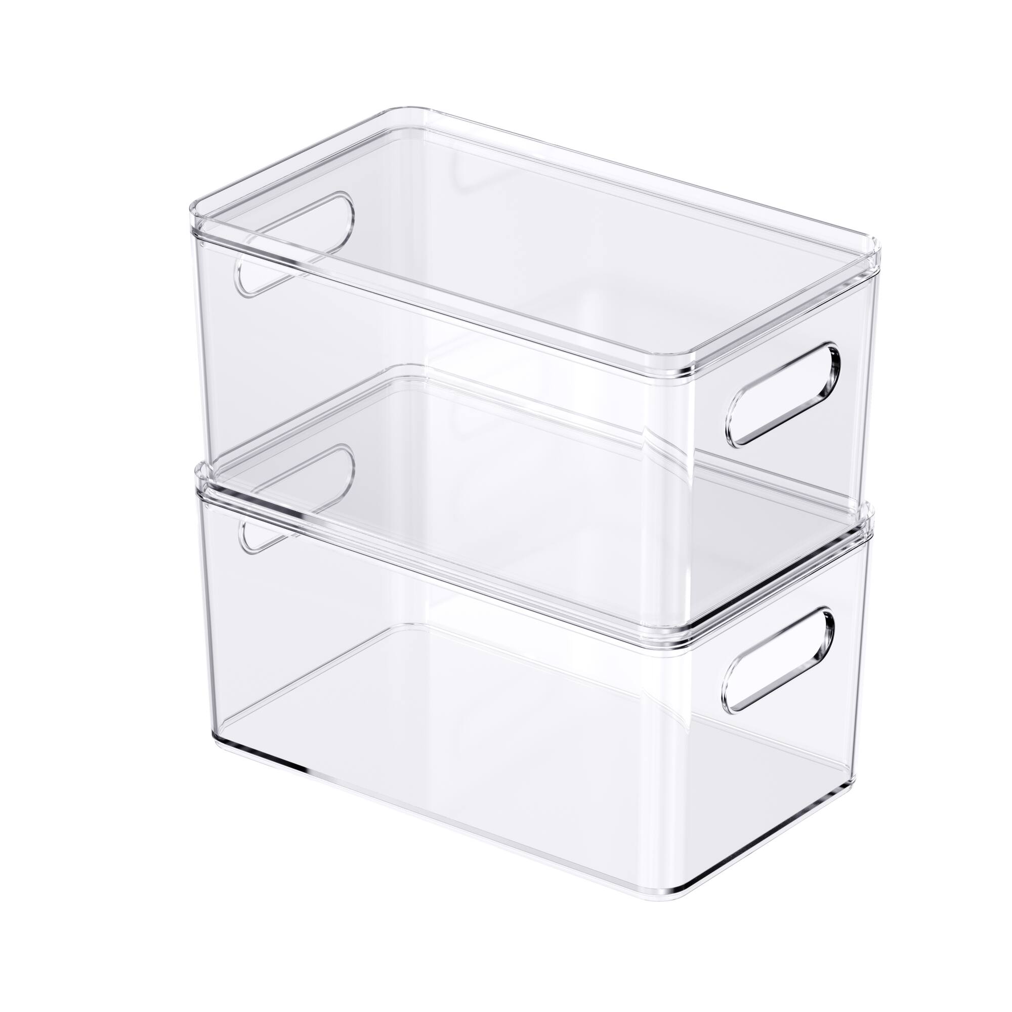 4 Pack: Small Clear Stacking Plastic Bin with Lid by Simply Tidy®